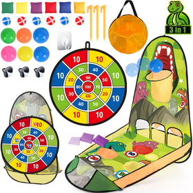 unanscre dinosaur cornhole board foldable for portable outdoor play