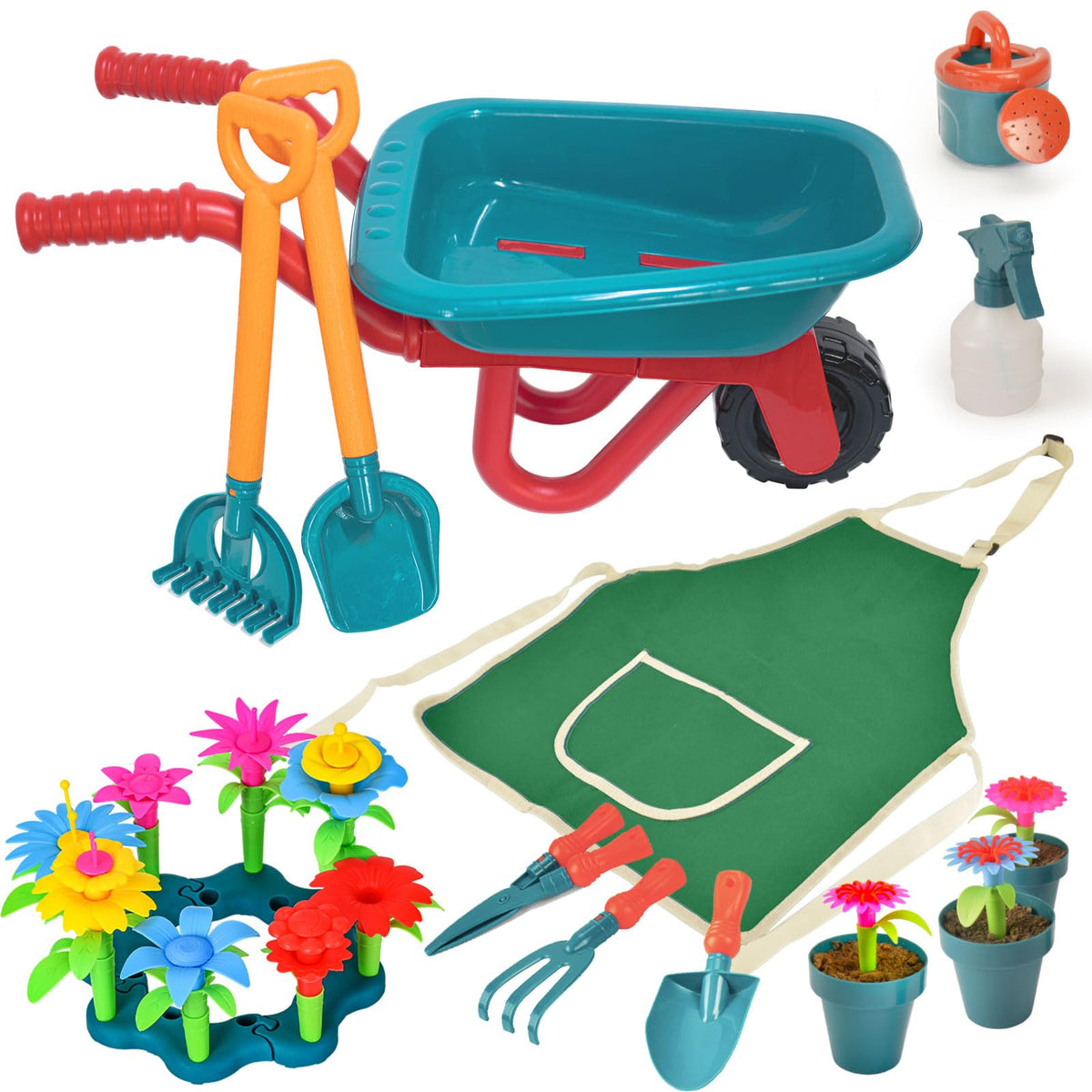 unanscre Kids Wheelbarrow for outdoor pretend play and easy transport of dirt