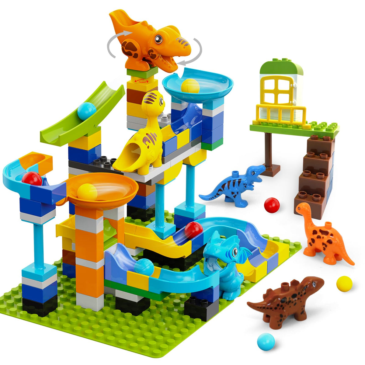 Unasas Marble Run with dinosaurs track engages kids in interactive STEM play