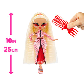 Unboxing experience with an O.M.G. fashion doll and multiple surprises.