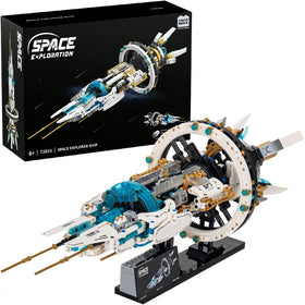 UNCLE BRICK Space Spaceship set with LED blocks for cinematic engine glow