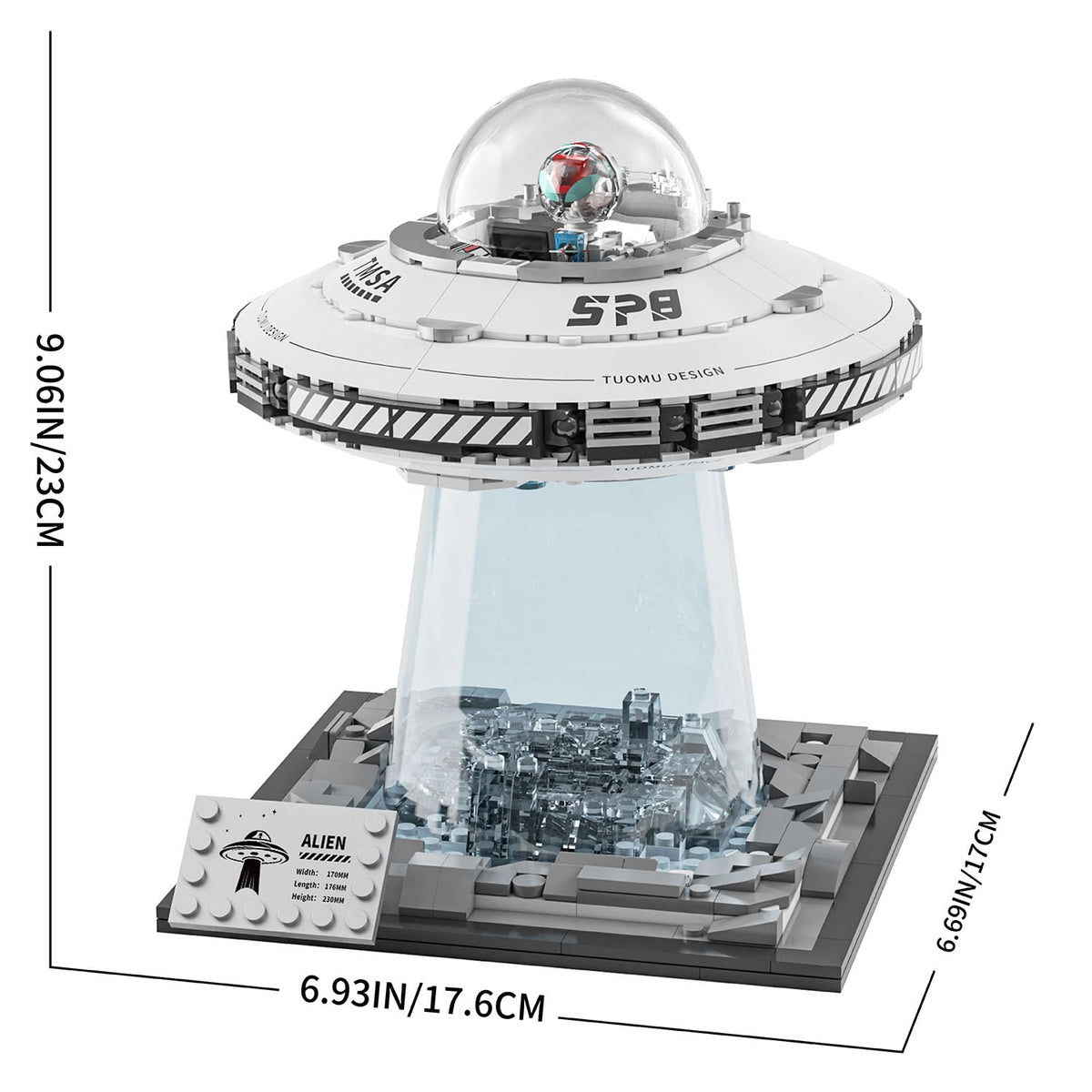 UNCLE BRICK Space UFO kids assembly play prompts creativity