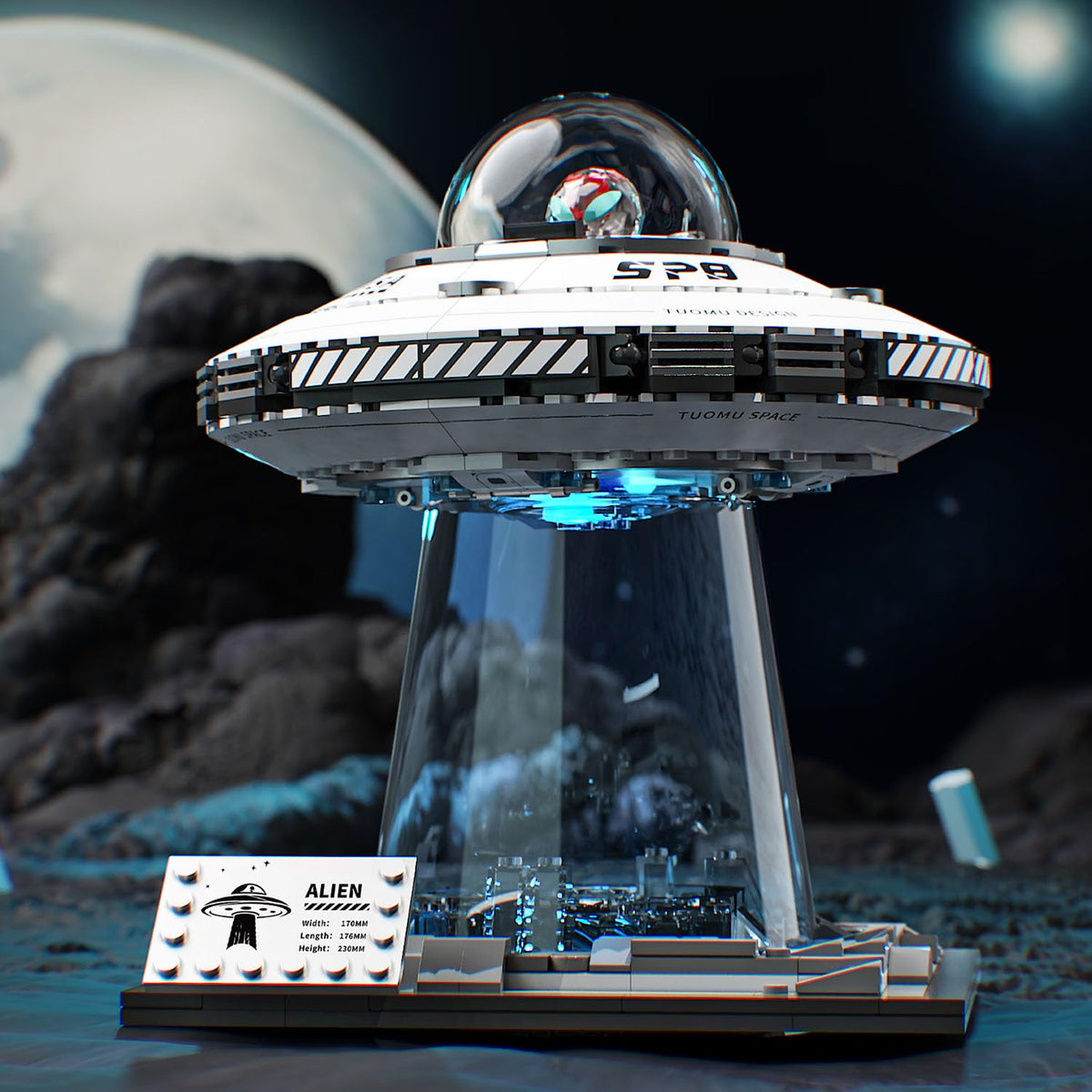 UNCLE BRICK Space UFO LED lights pack adds dramatic illumination