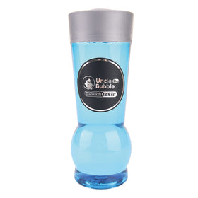 Uncle Bubble eco packaging highlights 90% less plastic than rivals.