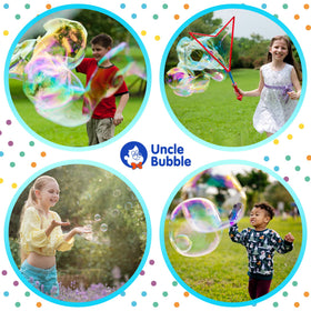 Two sets of Uncle Bubble giant bubble wands kit outdoors