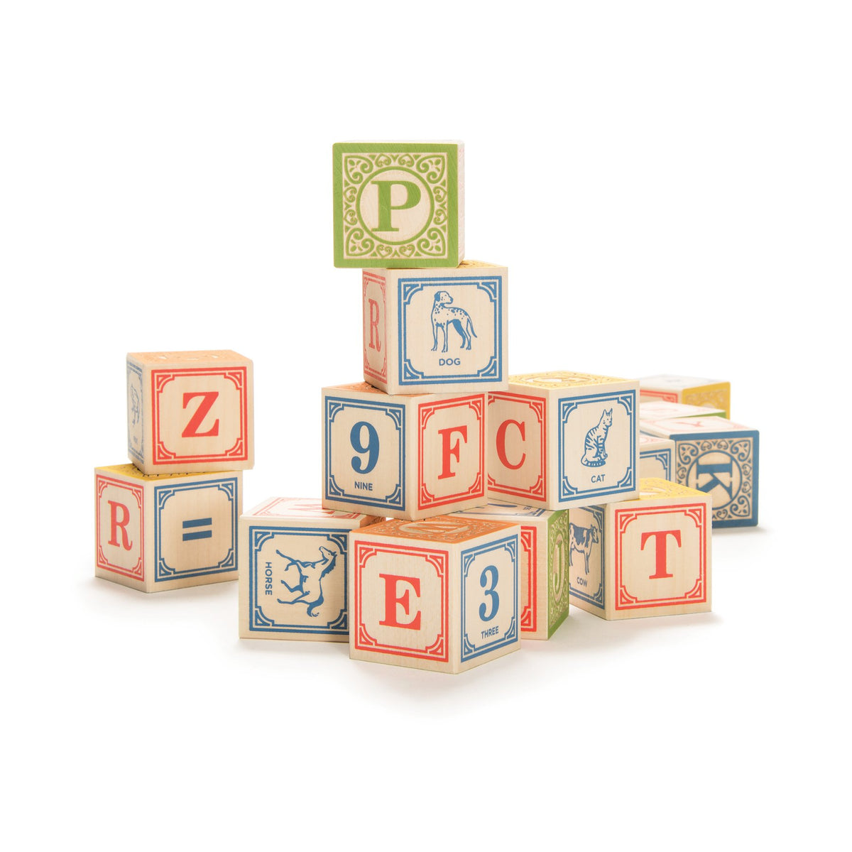 Uncle Goose Classic ABC Blocks showing alphabet letters for spelling play