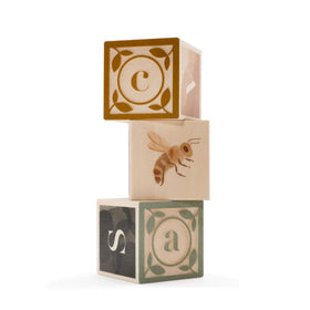Uncle Goose Watercolor ABC Blocks 14 colorful cubes for tactile alphabet learning