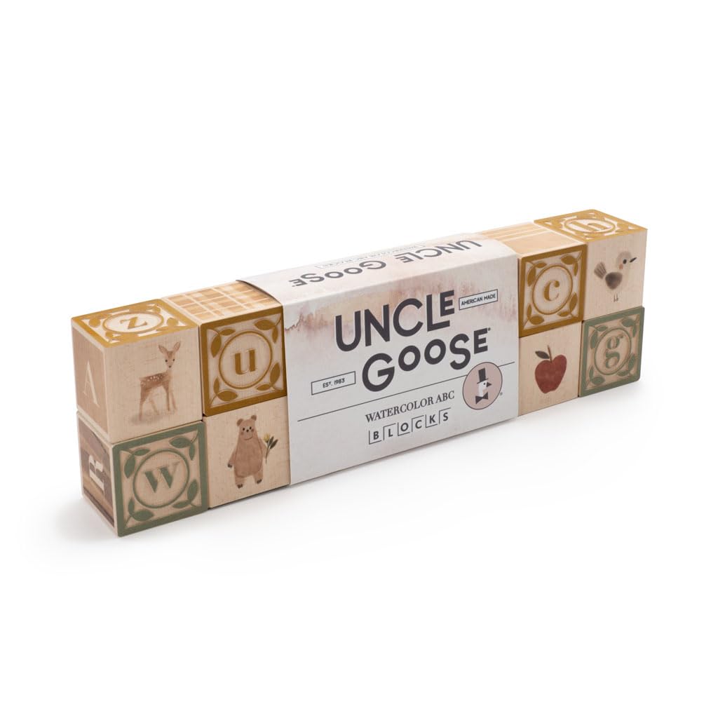 Uncle Goose Watercolor ABC Blocks nature-inspired illustrations for imaginative play
