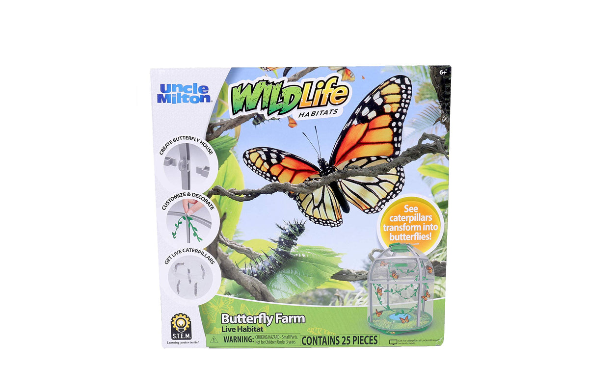 Uncle Milton butterflies fluttering in habitat for family viewing