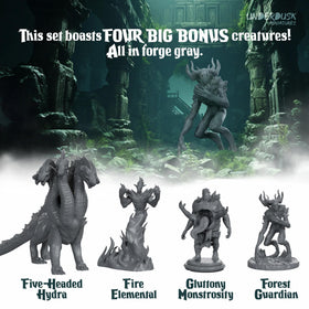 Underdusk Chaotic Encounters Fire Elemental miniature for dramatic clashes on a standard grid