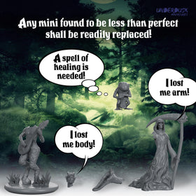 Underdusk Chaotic Encounters Unpainted PVC minis ready for painting and customization