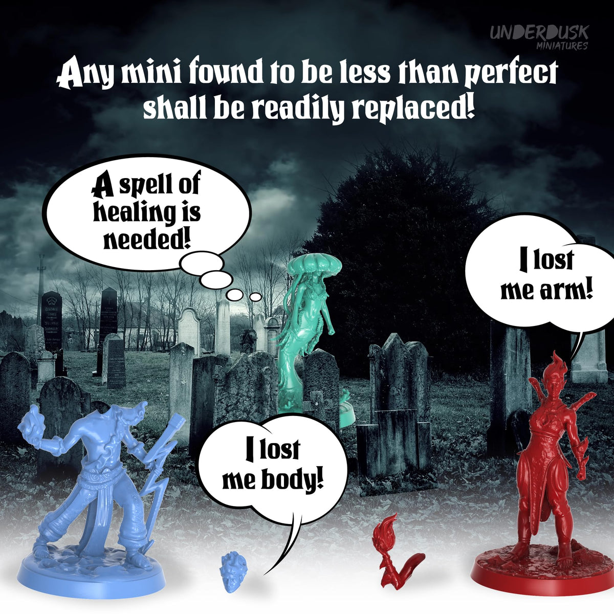 Underdusk Unpainted minis ready for customization.