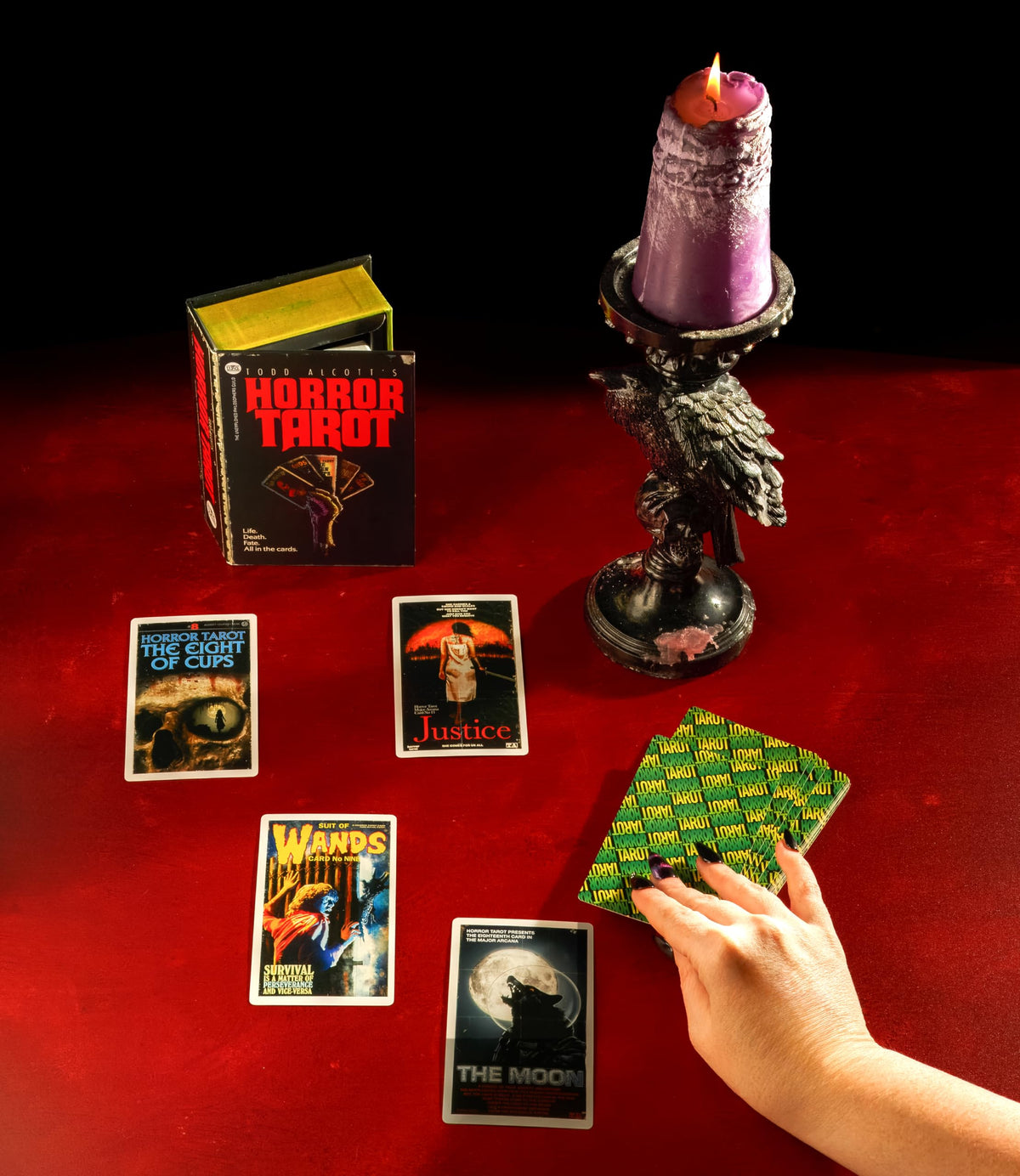 Card faces sample from Todd Alcott Horror Tarot by The Unemployed Philosophers Guild