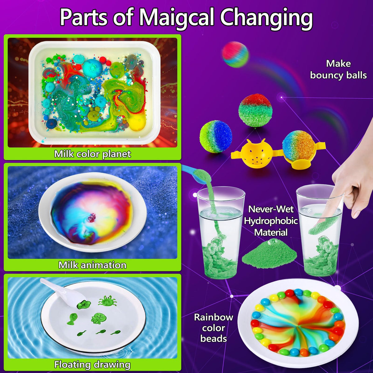UNGLINGA 272 rainbow walking water science fun and color mixing