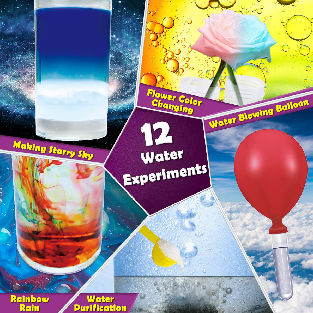 UNGLINGA 30 Experiments kit chemical bottles for home chemistry
