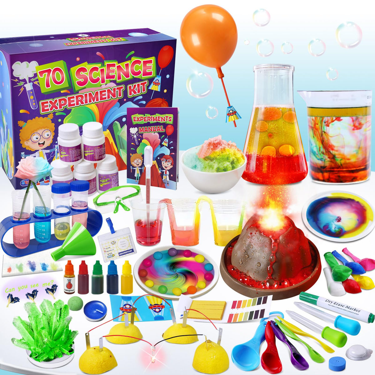 UNGLINGA 70 Lab Experiments volcano eruption kit sparks hands-on science exploration
