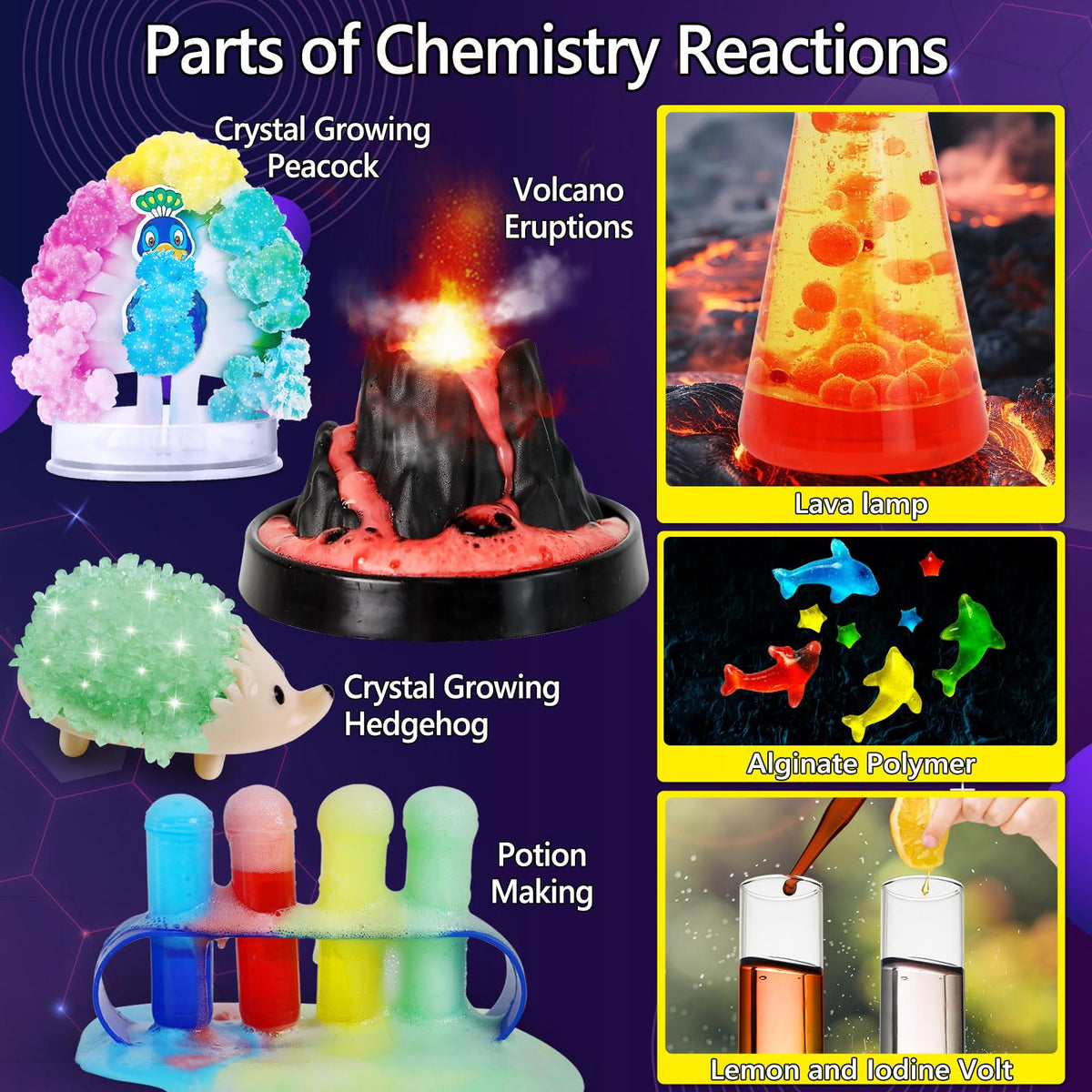 UNGLINGA crystal growing set enabling safe at-home chemistry observation and crystal formation