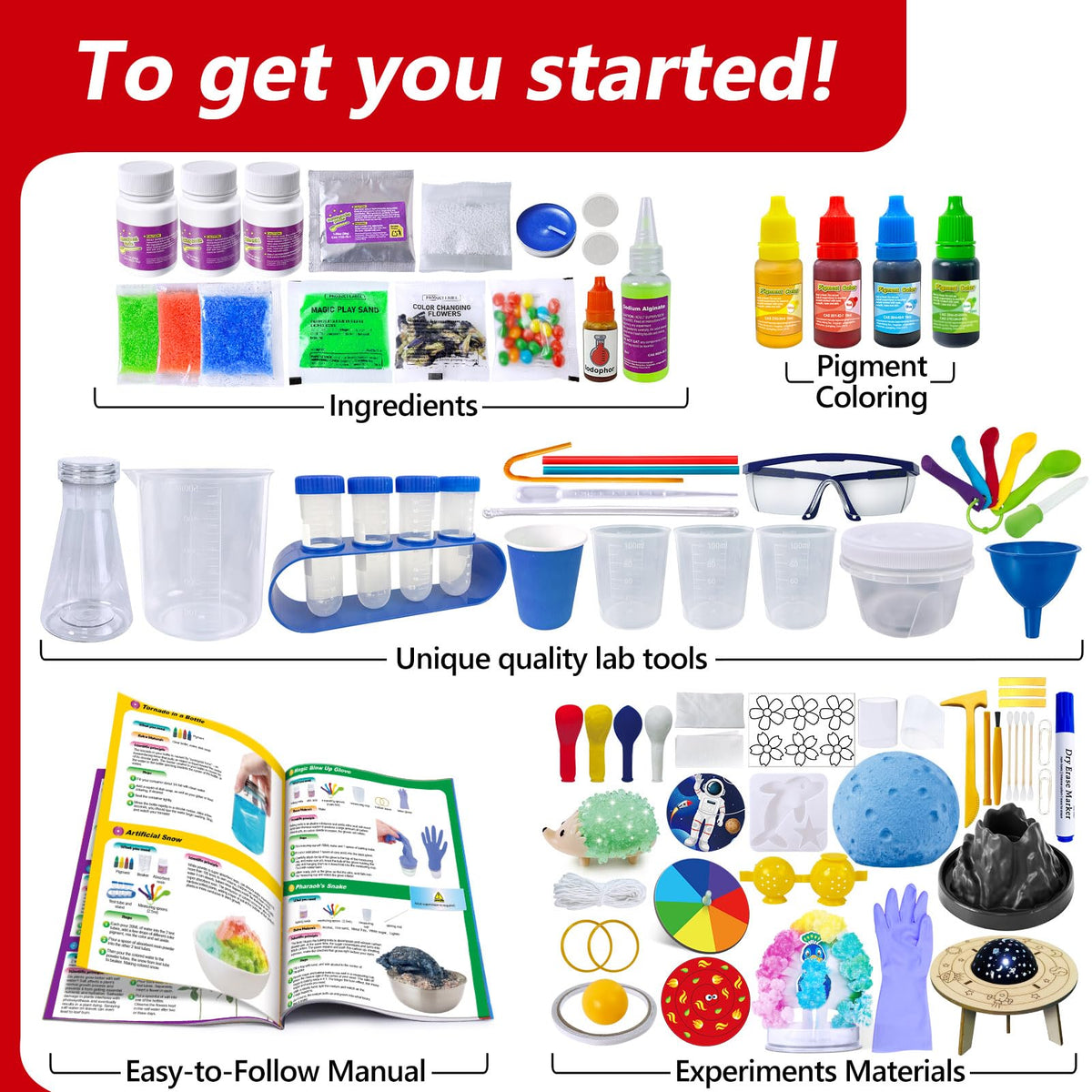 UNGLINGA kids lab station display showing setup for home science fun