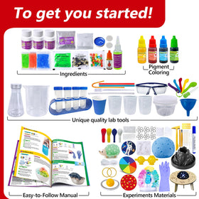UNGLINGA kids lab station display showing setup for home science fun