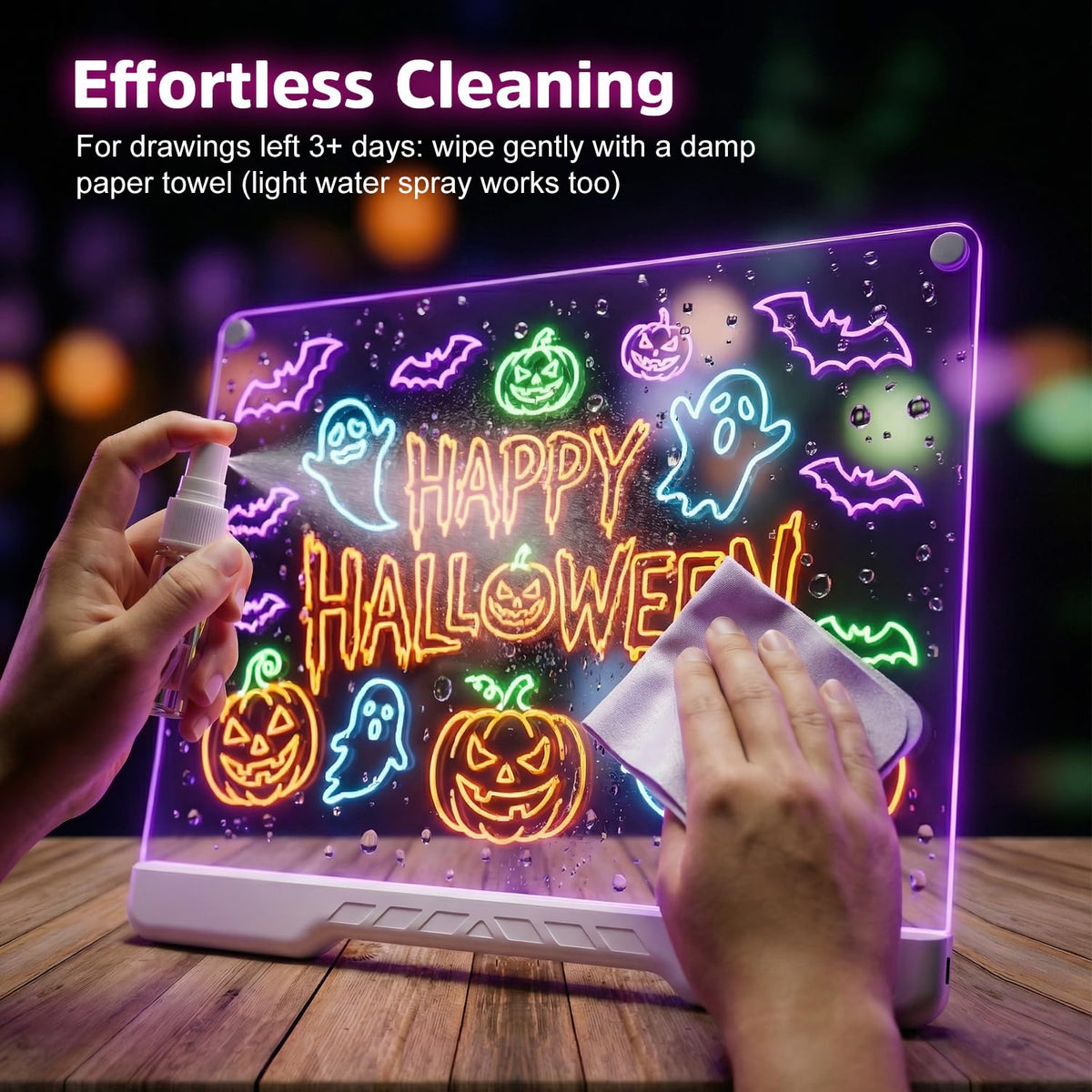 Unicelucky LED drawing kit including vibrant markers for neon art