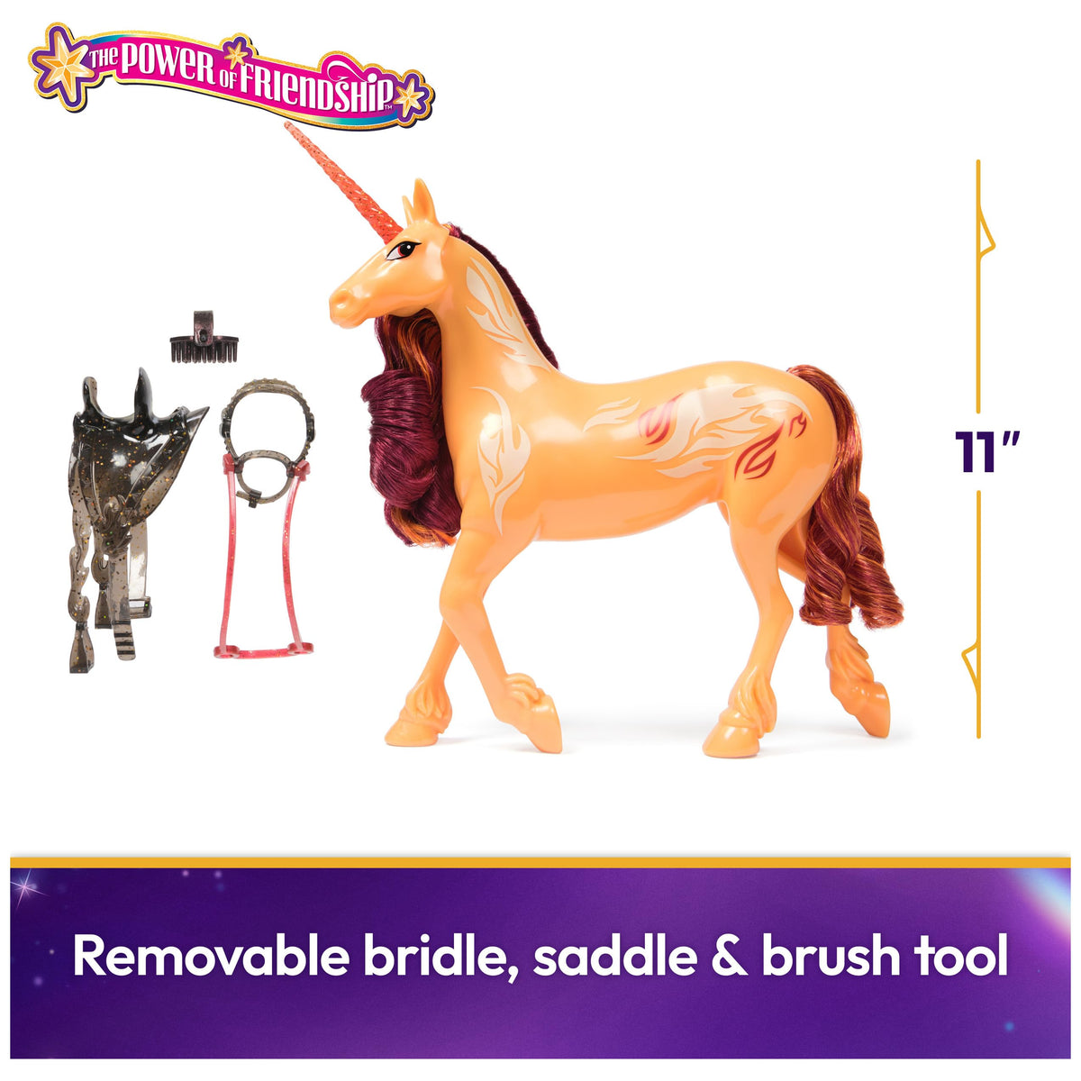 Cinder with removable translucent saddle and bridle for mix-and-match play