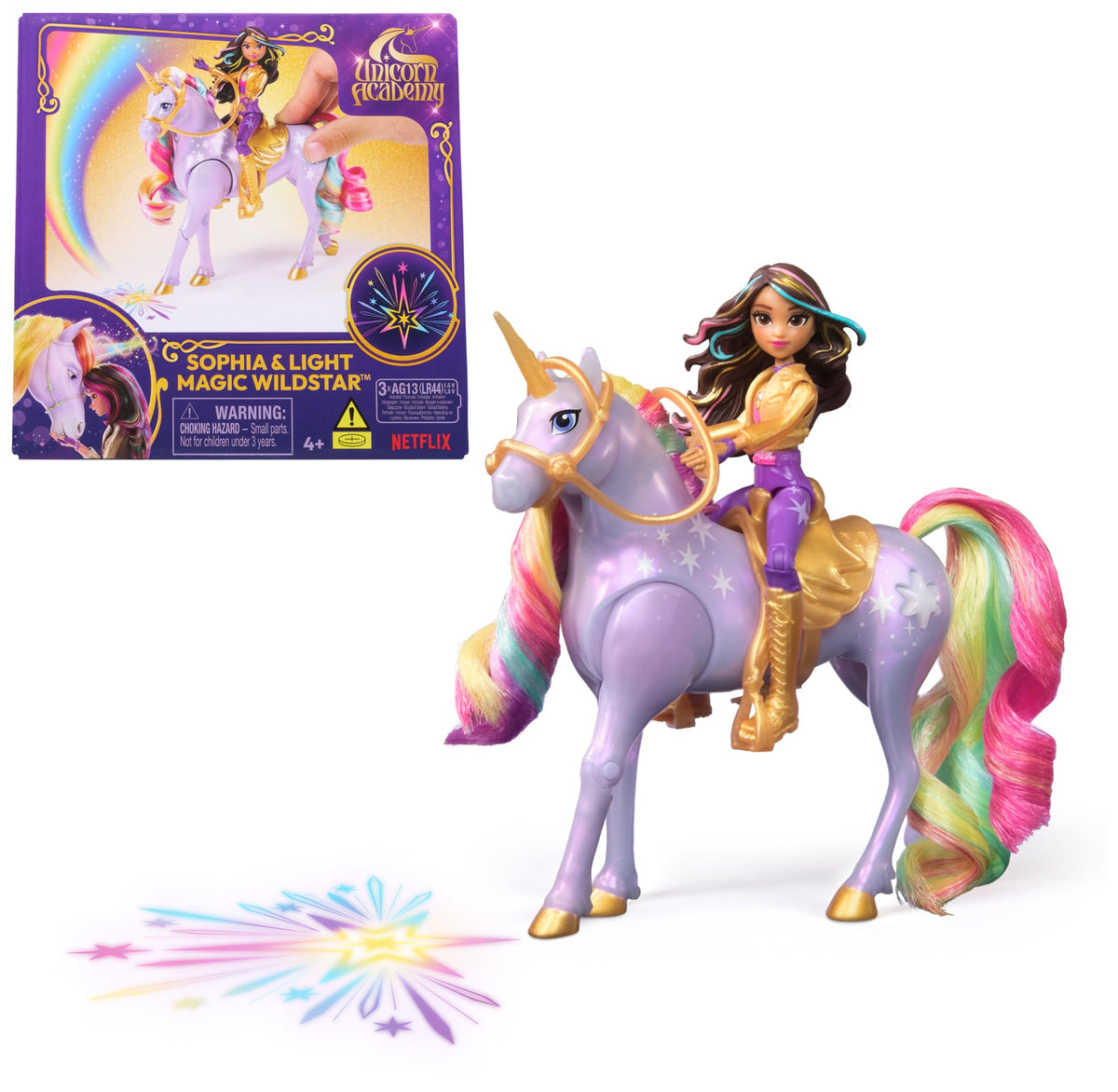 Unicorn Academy Sophia & Light Magic Wildstar illuminate playtime with rainbow magic for storytelling.