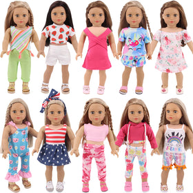 UNICORN ELEMENT 10 sets doll clothes showcase versatile outfits for 18-inch dolls