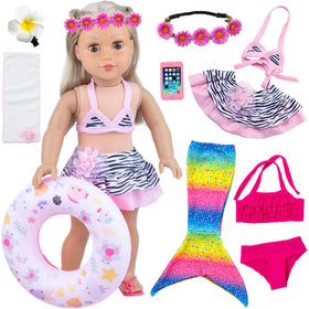 UNICORN ELEMENT 11Pcs mermaid swimsuits for 18-inch dolls boost imaginative play.