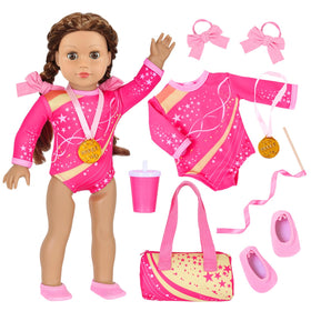 UNICORN ELEMENT 18 inch doll leotard with star pattern promotes imaginative play and easy dressing