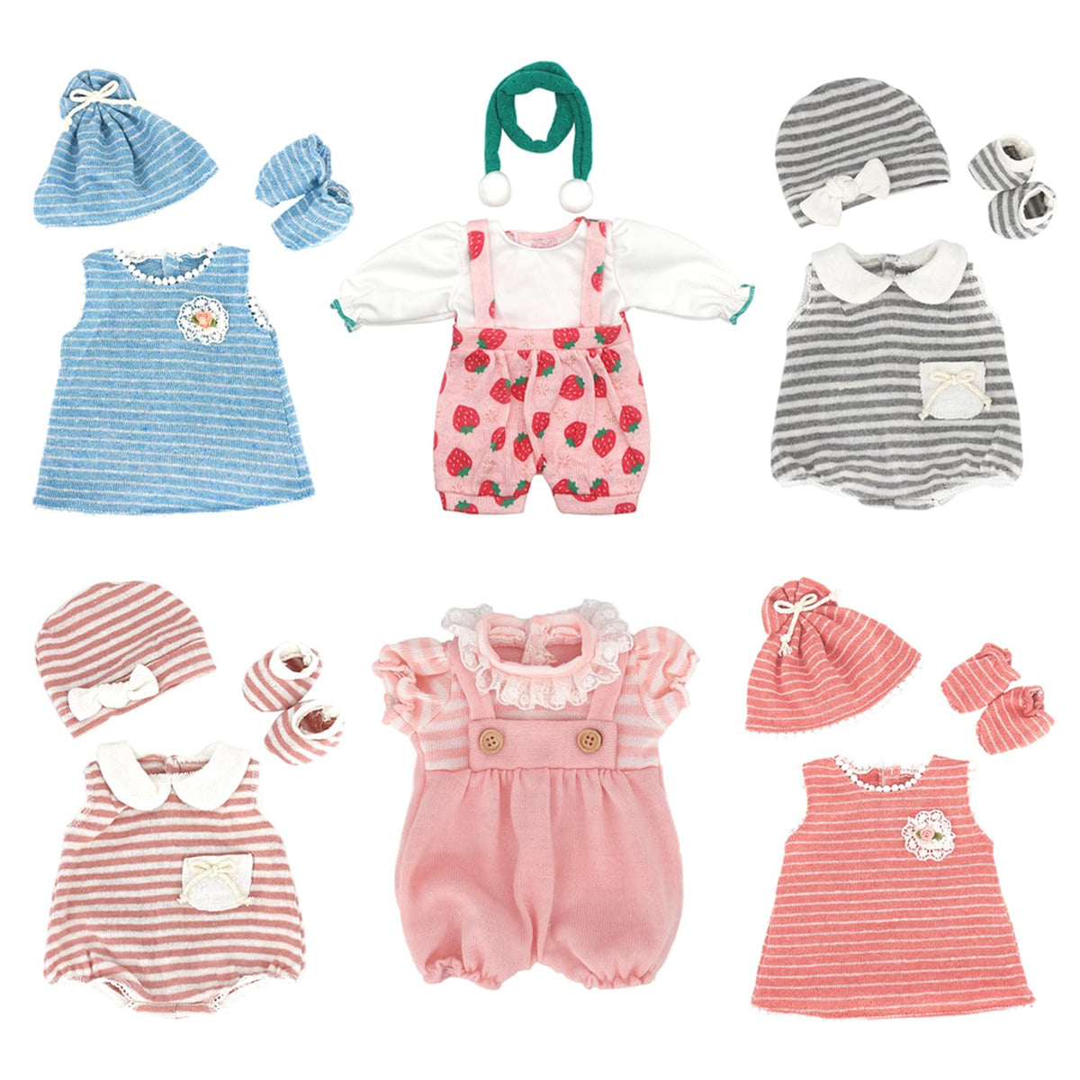 UNICORN ELEMENT 6-sets 14-18 inch doll clothes offer versatile outfits for playtime.