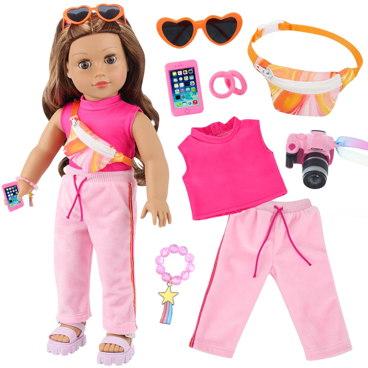 UNICORN ELEMENT 18-inch doll top pink, versatile dress-up piece for creative play