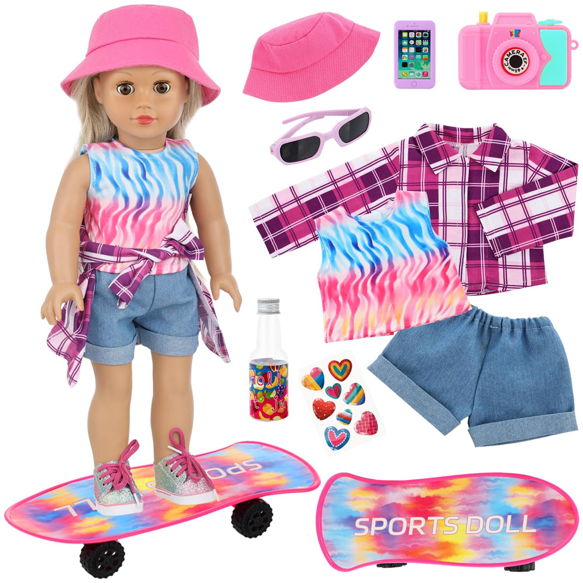 Unicorn Element fishermans-hat for 18-inch dolls enhances sunny play sessions