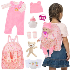 UNICORN ELEMENT backpack carrier for 18-inch dolls enhances imaginative play and portability.