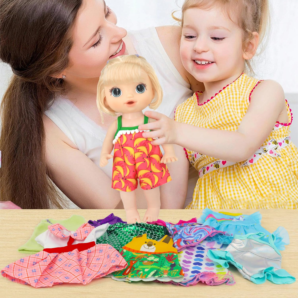 UNICORN ELEMENT easy-to-slip-on dresses simplify doll dressing for kids.