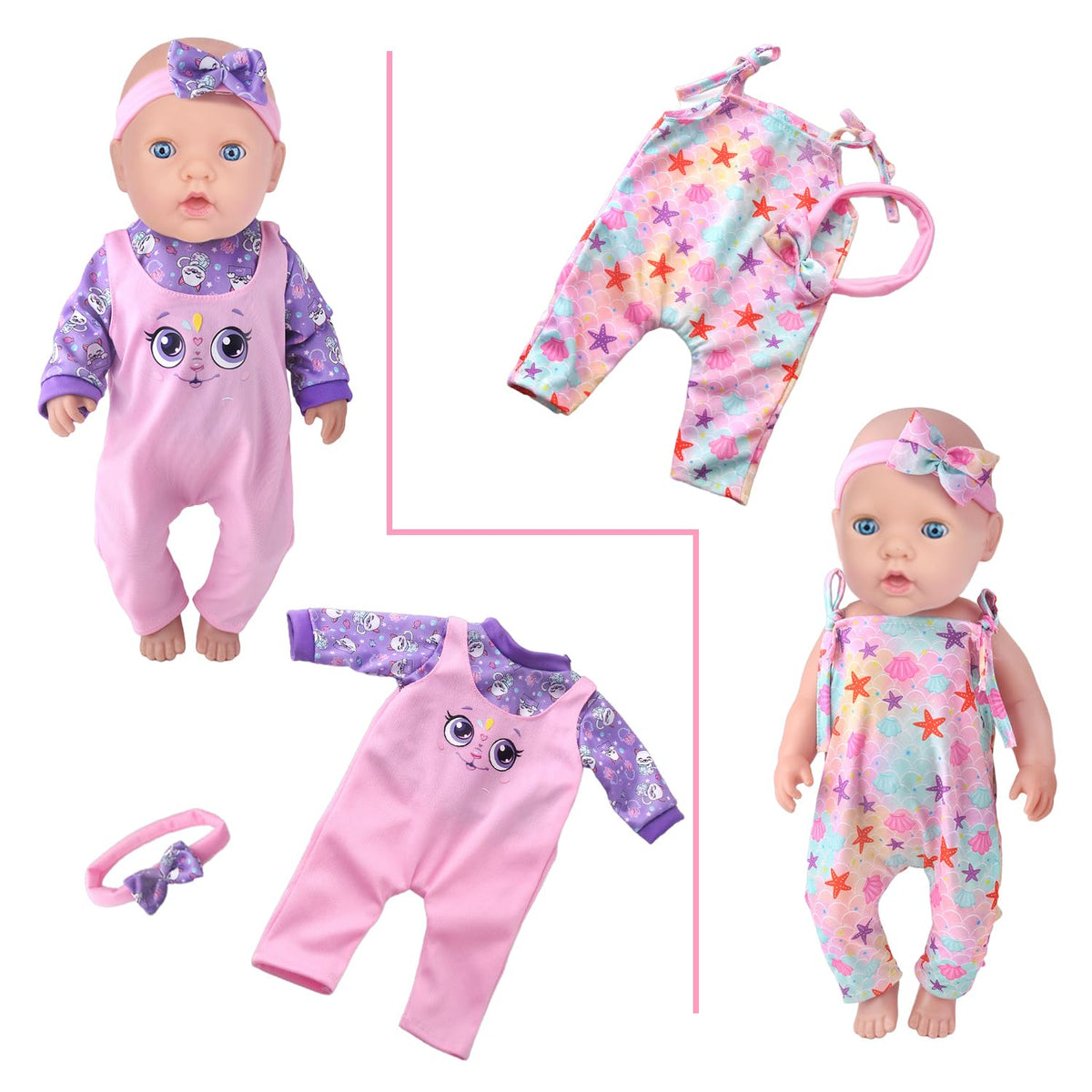 UNICORN ELEMENT durable, machine-washable doll clothes for easy care.