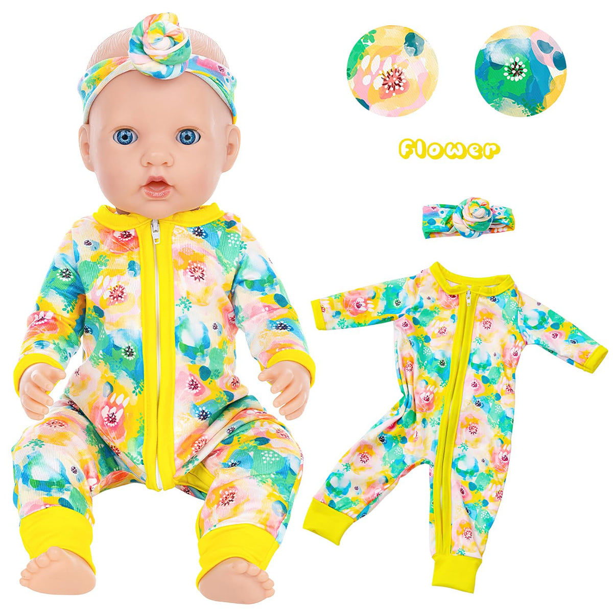 UNICORN ELEMENT flamingo jumpsuit in soft material for playful storytelling.