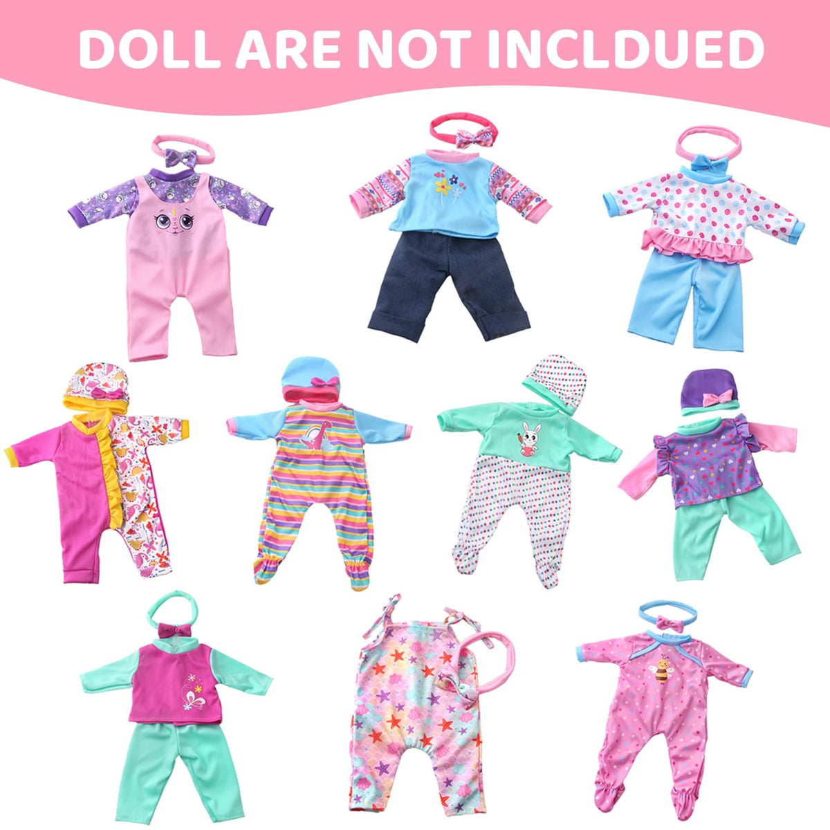 UNICORN ELEMENT doll accessories headbands, six-piece set for mix-and-match outfits.
