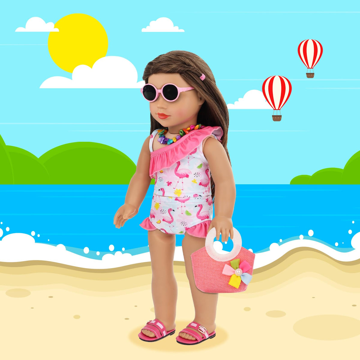 UNICORN ELEMENT pink sunglasses to complete chic doll outfits