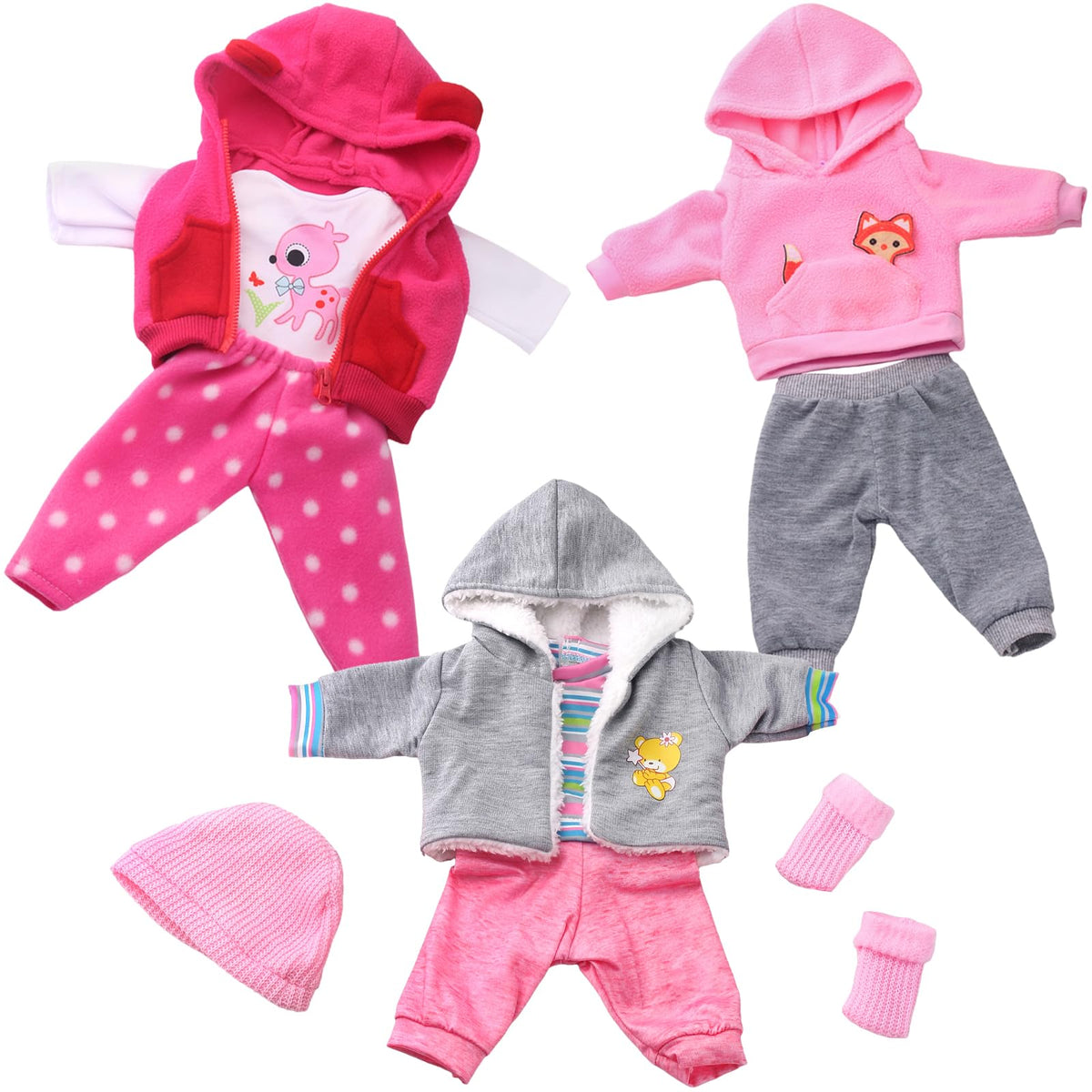 unicorn element rose hooded vest for 16-18 inch dolls, cozy outerwear for imaginative play