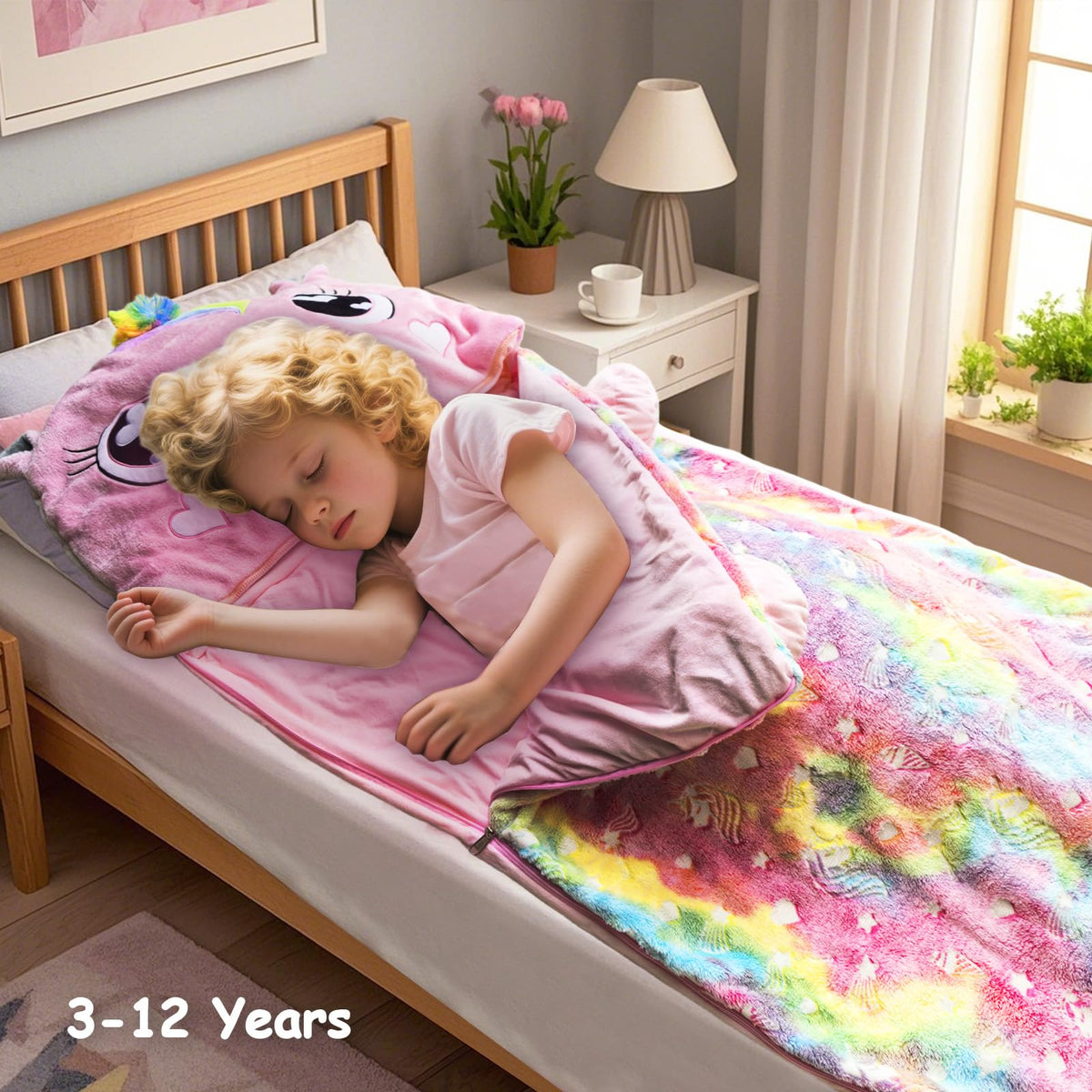 Unicorn Slumber roll-up design for travel and storage ease