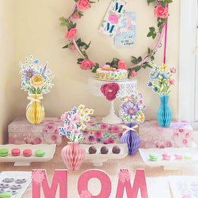 UNIIDECO honeycomb centerpieces easy setup blue pink for quick decor