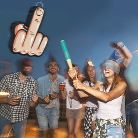 UNIIDECO Middle Finger Pinata candy-fill setup demonstrates easy preparation
