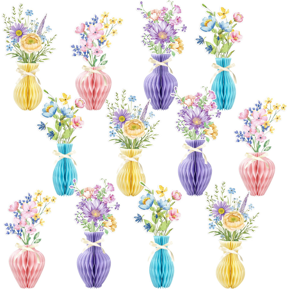 UNIIDECO wildflower honeycomb centerpiece blue for spring tables and events