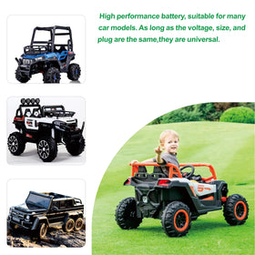 UNIKARO 12V battery pack in use on a ride-on vehicle, smooth performance.