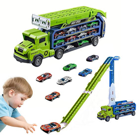 Unimoly carrier truck transport toy offers multi-mode play for imaginative fun.