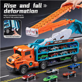 Unimoly six die-cast metal cars included for immediate competitive play.