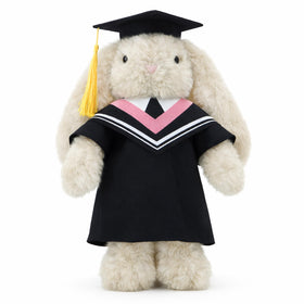 UNIMV graduation bunny plush 9inch with cap and gown for keepsakes.