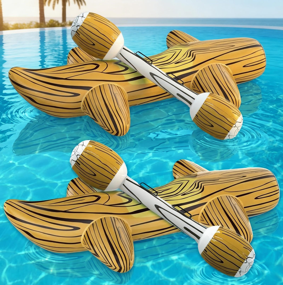 Uniqhia joust logs in action for family-friendly water battles