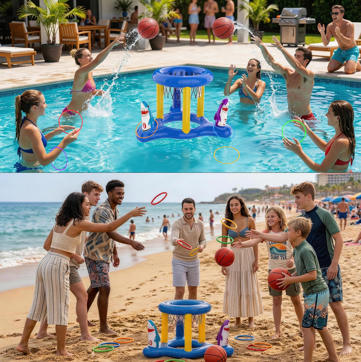 Uniqhia pool games basketball ball, ideal for friendly water play.