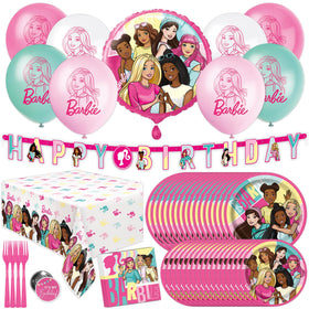 Unique Barbie birthday banner enhances party decor with bright, celebratory visuals